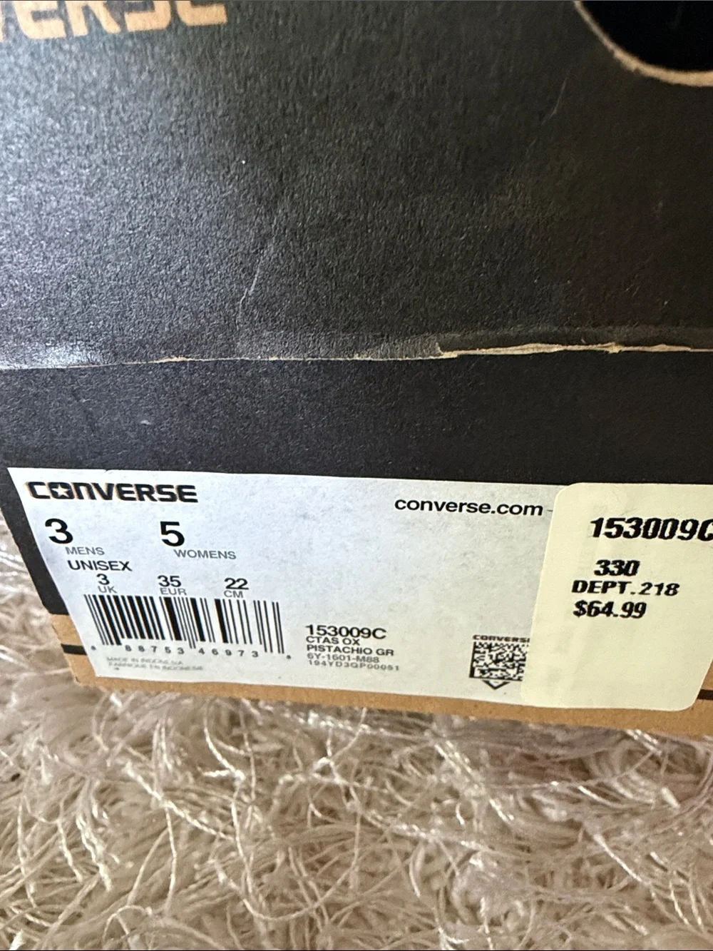 Converse Kids Pale Green Low Top Sneakers